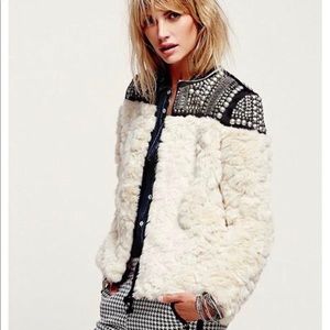 Faux fur embellished jacket- Size M